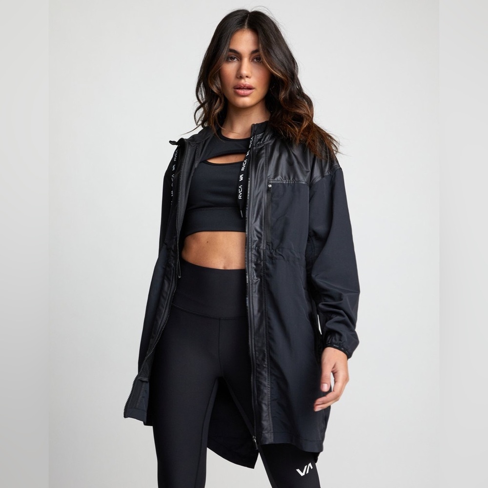RVCA Black Lightweight Hooded Jacket